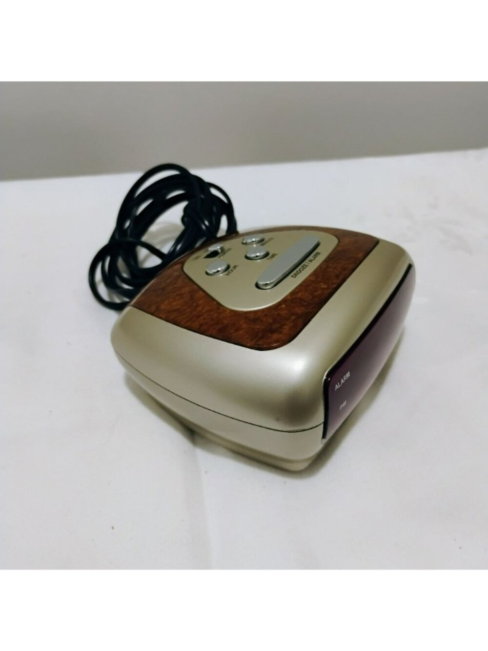 Sharp Digital Alarm Clock Model SPC3735 With Woodgrain Accent & Red LED Display - Picture 10 of 10